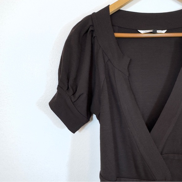 Diane Von Furstenberg Lauren 100% Wool Puff Short Sleeved Wrap Dress Sz 6 - Picture 6 of 16